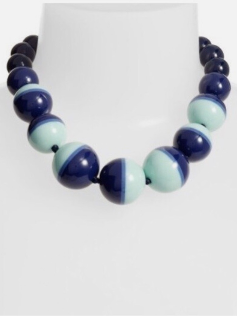Kate Spade NY “In A Flash” Color Block Bead Necklace blue multi balls baubles